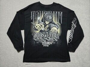 Dyse One For Life Graphic Long Sleeve Black T-Shirt Tattoo Graffiti Art Men’s XL